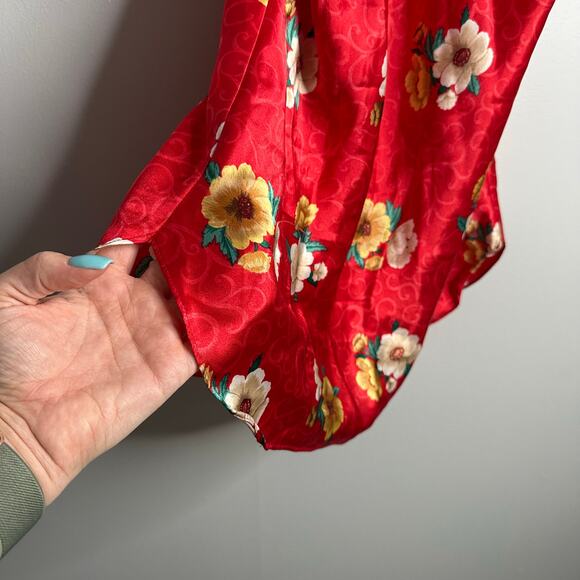 Morgan Taylor Intimates vintage button front floral tank mini slip dress - Picture 5 of 6